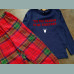 George Unisex Schlafanzug Pyjama Weihnachten blau rot 