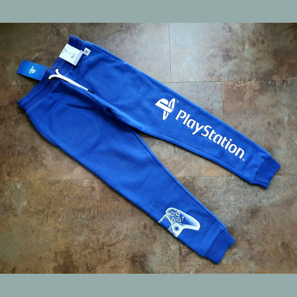 George Jungen Jogger Hose Playstation Controller angeraut blau