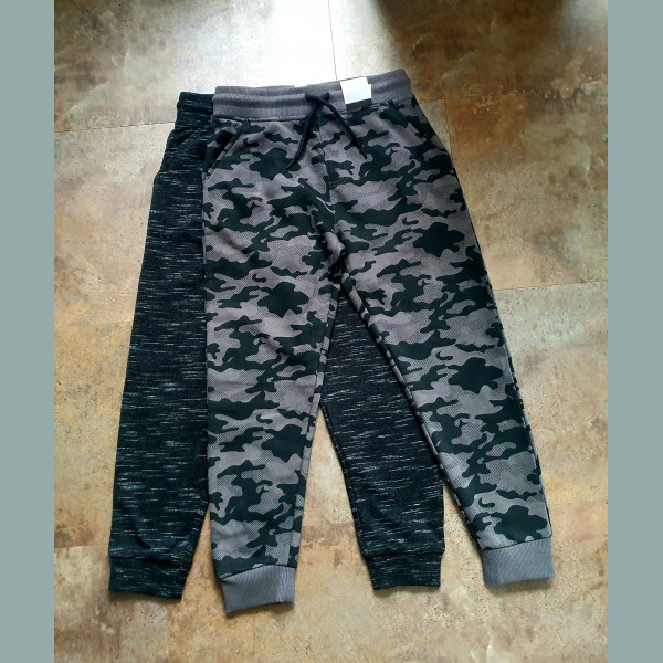 George Jungen Set 2 Jogger Hosen Camouflage angeraut schwarz grau meliert neu 8-9/128-134