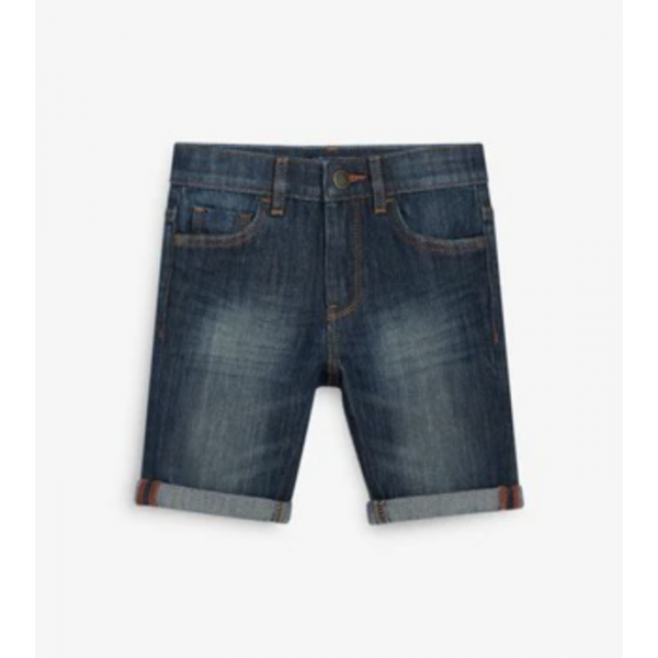 Next Jungen Shorts Bermuda Hose Jeans Denim dunkelblau verstellbar 9-10/140