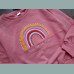 Next Mädchen Sweater Pullover angeraut Regenbogen bestickt rosa neu 10-11/140-146