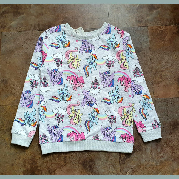 H&M Mädchen Pullover Sweater My little Pony grau bunt 7-8/128