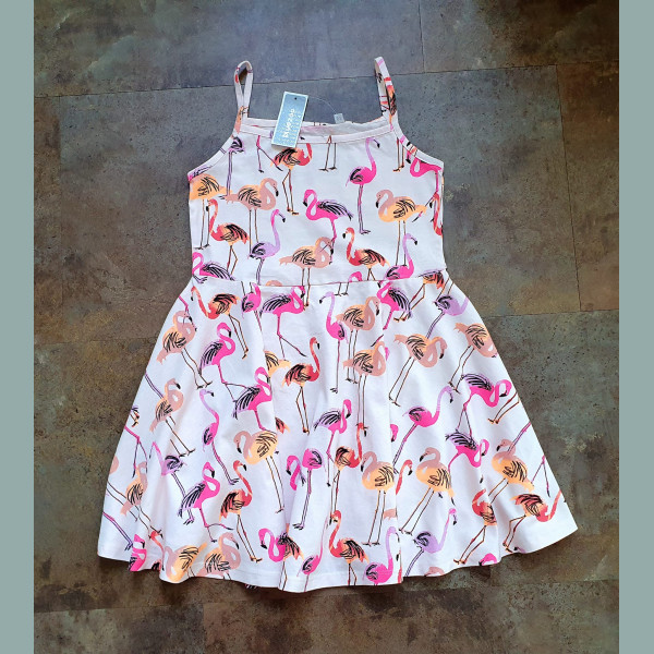Bluezoo Mädchen Kleid Flamingo ärmellos Sommer rosa