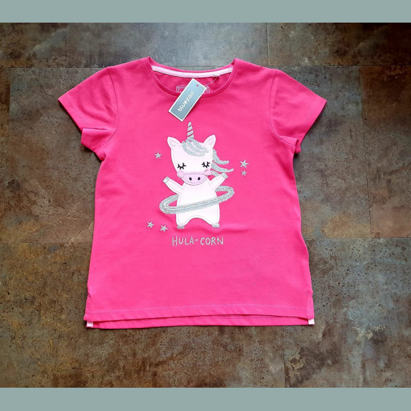 Bluezoo Mädchen T-Shirt Top Einhorn Unicorn Hula Hoop pink 2-3/98