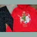 F&F Mädchen Set Hoodie Leggings Weihnachten Pailletten Sterne schwarz rot 5-6/110-116