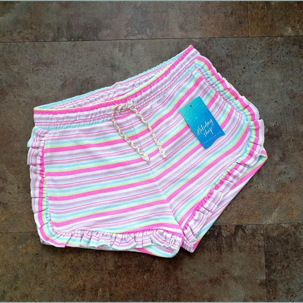 Matalan Mädchen Shorts Hose Bermuda Gummizug rosa weiß 8-9/134