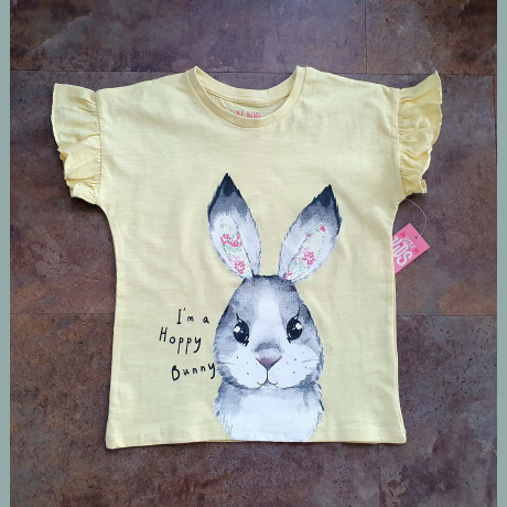 Matalan Mädchen T-Shirt Hase Bunny kurzarm Sommer gelb 4-5/110