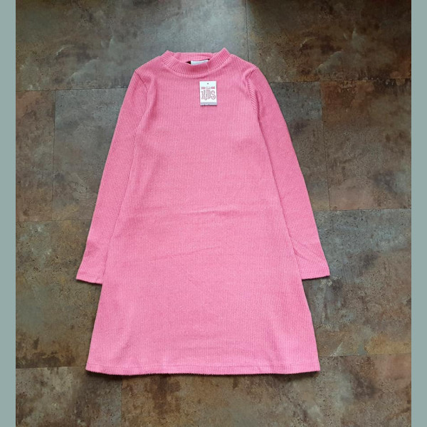 Matalan Mädchen Kleid Strick gerippt rosa neu