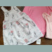George Mädchen Baby Set Body Latzkleid Kleid Strumpfhose Zirkus Tiere Löwe Giraffe rosa grau 12-18/86