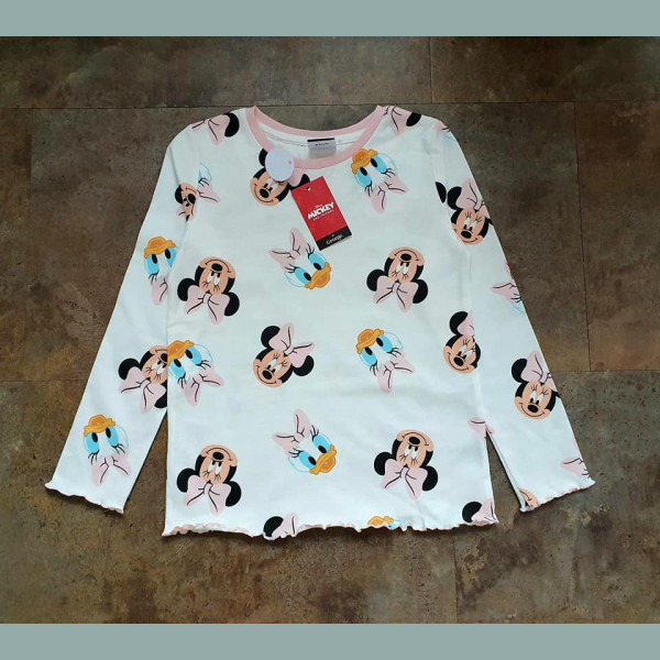 George Mädchen Shirt Minnie Maus Mouse Daisy Duck Disney creme bunt 