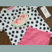 F&F Mädchen Baby Set T-Shirt Shorts Wassermelone Tupfen Sommer weiß rosa