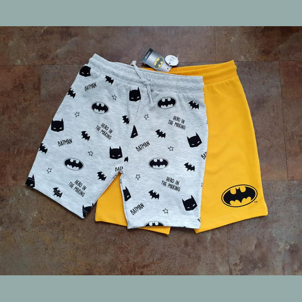 George Jungen Set 2 Shorts kurze Hosen Bermudas Batman grau gelb