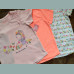 Matalan Maedchen Set 3 T-Shirts Tops kurzarm Rüschen Blumen rosa 