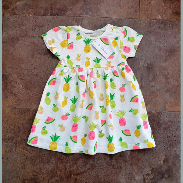 Bluezoo Mädchen Kleid Baby Ananas Zitrone Wassermelone Früchte Sommer 3-6/38