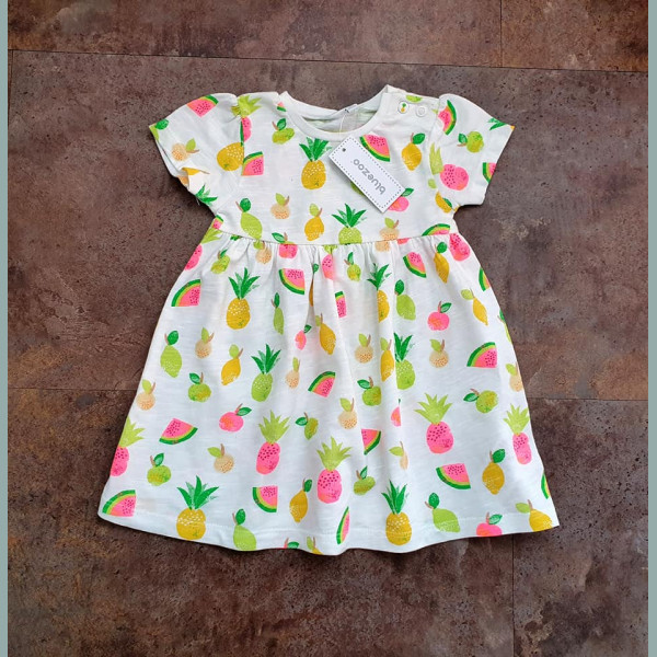 Bluezoo Mädchen Kleid Baby Ananas Zitrone Wassermelone Früchte Sommer 3-6/68