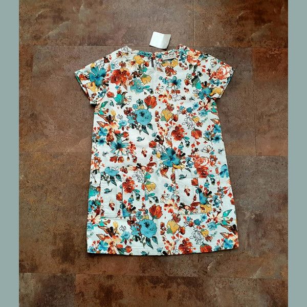 Next Mädchen Kleid Taschen Blumen kurzarm Sommer 4/104
