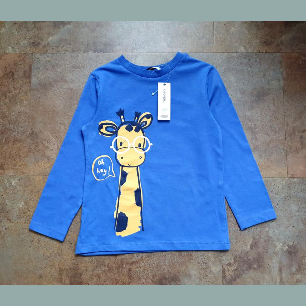 George Jungen Shirt langarm Giraffe blau 5-6/110-116 