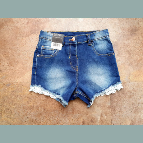 George Mädchen Shorts Bermuda Jeans Denim Spitze Stretch 