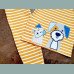 Nutmeg Jungen Set T-Shirt Hose gestreift Hund gelb weiß 6-9/74