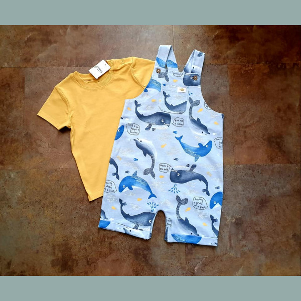 Nutmeg Jungen Set T-Shirt Shorts Delfin Wal Tasche 0-3/62