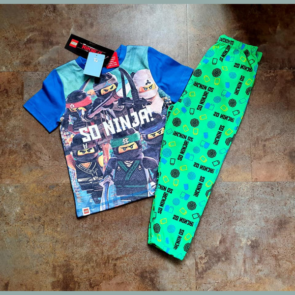 TU Jungen Schlafanzug Pyjama Lego Ninjago grün blau 3-4/104